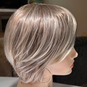 HAIR, Long Pixie with Swoop Bangs, Light Brown Highlighted Blonde